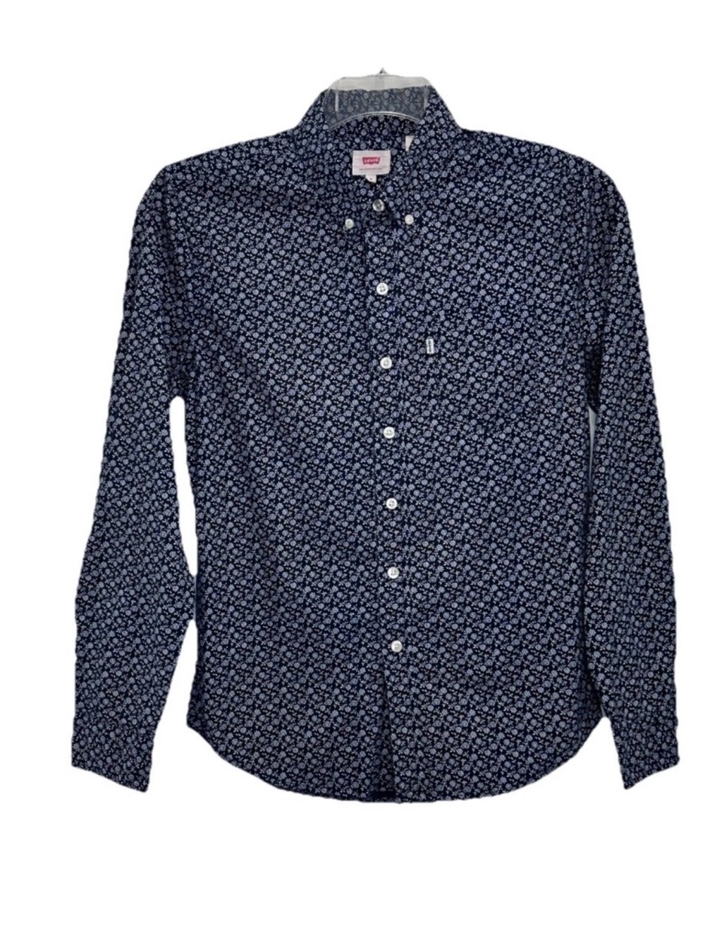 Levi's Men's Dark Blue Micro Floral Button-Down Shirt